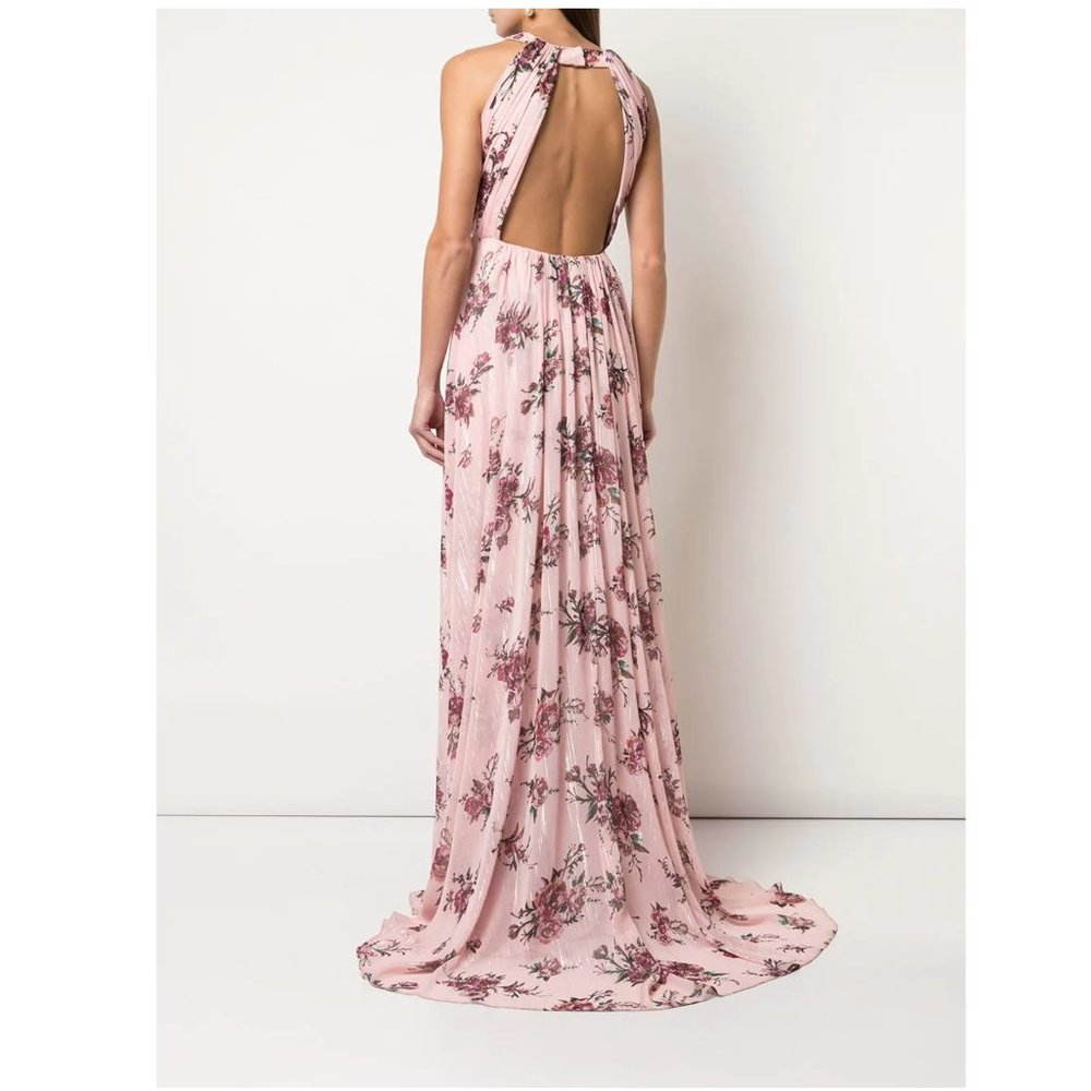 Marchesa Notte Bridesmaids Blush Floral Halter Gown - Picture 5 of 15